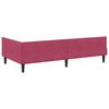 vidaXL Corner Bed Frame with Headboard Wine Red 80 cm x 200 cm Velvet