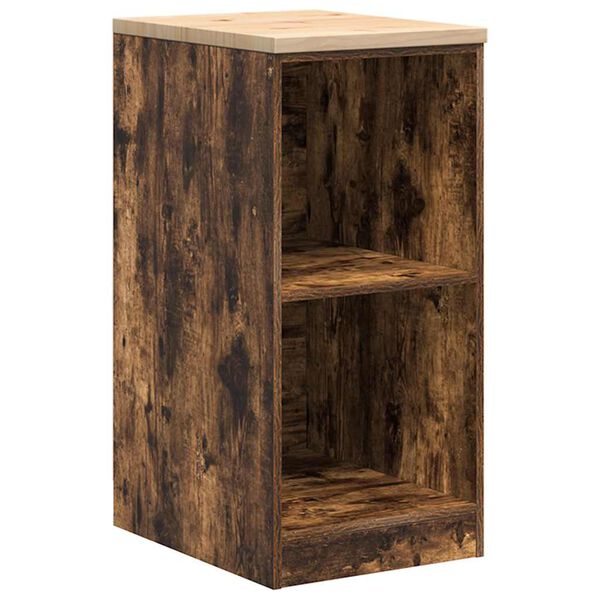 vidaXL Garage Storage Cabinet Smoked Oak 40x51x85 cm Solid Wood Pine