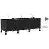 vidaXL Garden Planter with Irrigation&Wheels 3 pcs Black PP