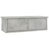 vidaXL Wall-mounted Drawer Shelf Concrete Grey 60x26x18,5 cm Engineered Wood