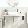 vidaXL Basin Shelf Wall Mounted Steel and Solid Wood Oak
