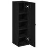 vidaXL Bathroom Cabinet with Roll Holder Black 20.5x22x72 cm