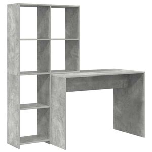 vidaXL Desk Concrete Grey 138.5 x 55 x 143 cm Engineered Wood