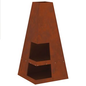 vidaXL Fire Bowl Rusty 50 x 50 x 100 cm Weathering Steel