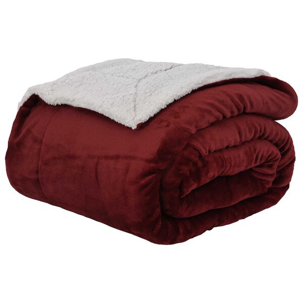 vidaXL Throw Blanket Bordeaux Red 220 x 240 cm Fleece