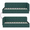 vidaXL Corner Bed Frame with Headboard Dark Green 100 x 200 cm Fabric