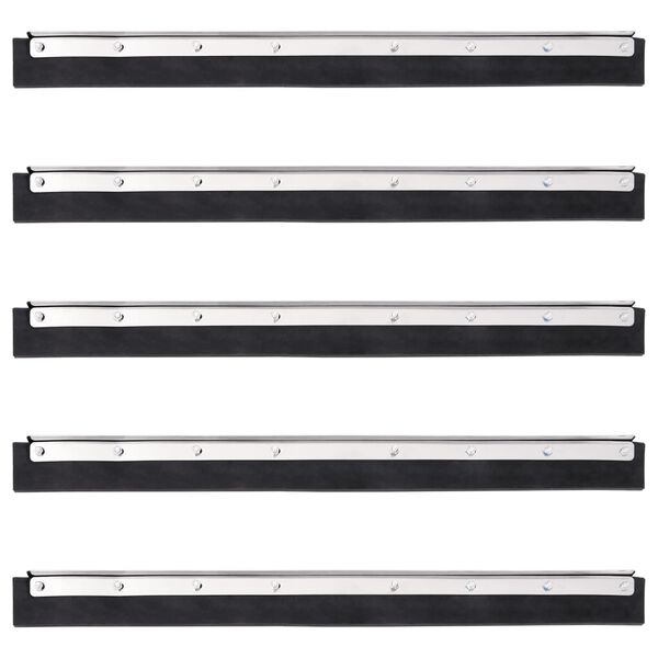 vidaXL Floor Squeegee Heads 5 pcs 60.5x2x5 cm Steel and Rubber