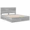 vidaXL Bed Frame with Headboard Grey Sonoma 160 x 200 cm Engineer Wood