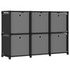 vidaXL 6-Cube Display Shelf with Boxes Black 103x30x72.5 cm Fabric