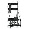 vidaXL Clothes Rack with Shoe Storage Black 80x40x184 cm