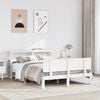 vidaXL Bed Frame with Headboard without Mattress White 120x190 cm Small Double
