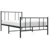 vidaXL Metal Bed Frame without Mattress with Footboard Black 80x200cm