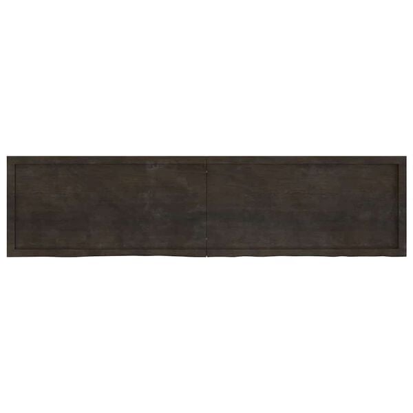 vidaXL Table Top Dark Brown 200x50x(2-6) cm Treated Solid Wood Oak