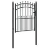 vidaXL Fence Gate with Spikes Grey 150 x 100 cm Powder-coated steel