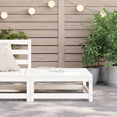 vidaXL Garden Footstool White 70x70x30 cm Solid Wood Pine