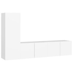 vidaXL 3 Piece TV Cabinet Set White Engineered Wood