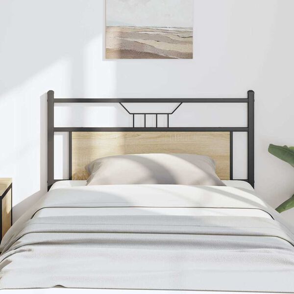 vidaXL Headboard Sonoma Oak 107 cm Engineered Wood and Steel