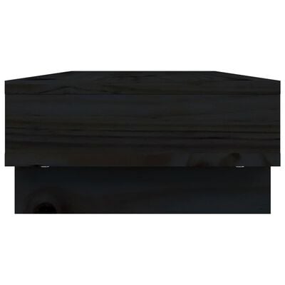 vidaXL Monitor Stand Black 60x27x14 cm Solid Wood Pine