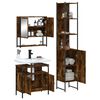 vidaXL 3 Piece Bathroom Furniture Set Smoked Oak Engineered Wood