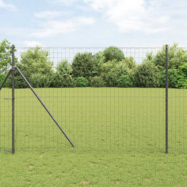 vidaXL Euro Fence Black 1.6 x 10 m PVC-coated iron