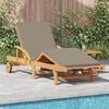 vidaXL Sun Lounger Reclining Taupe 200 x 67 x 84cm Solid Acacia wood
