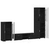 vidaXL TV Cabinet Set with Drawer with Shelf Black Engineered Wood
