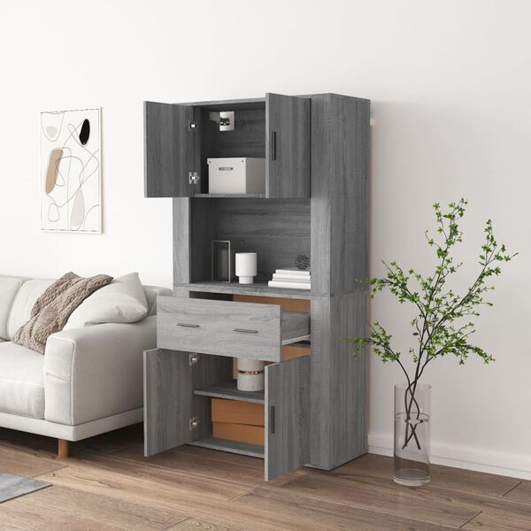 vidaXL Highboard Grey Sonoma Engineered Wood