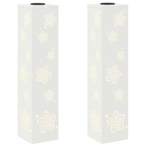 vidaXL Solar LED Pathway Light 2 pcs Warm White 18 x 18 x 80 cm
