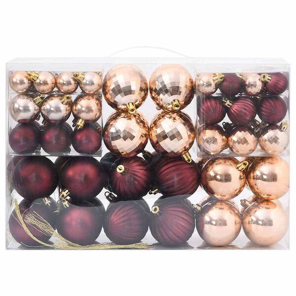 vidaXL Christmas Baubles 100 pcs Champagne and Dark Brown &Oslash;3/4/6 cm