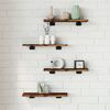 vidaXL Wall Shelves 4 pcs Smoked Oak 40x10x1,5 cm Engineered Wood