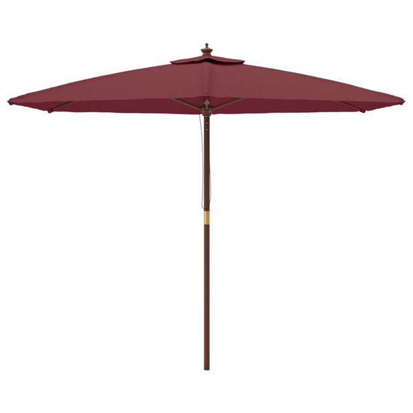 vidaXL Garden Parasol with Wooden Pole Bordeaux Red 299x240 cm