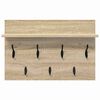 vidaXL Wall-Mounted Coat Rack with Shelf Sonoma Oak 60 x 40 x 12 cm