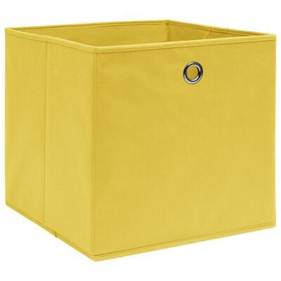 vidaXL Storage Boxes 10 pcs Yellow 32x32x32 cm Fabric