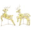 vidaXL LED Reindeers with 180 LEDs 6 pcs Gold PET