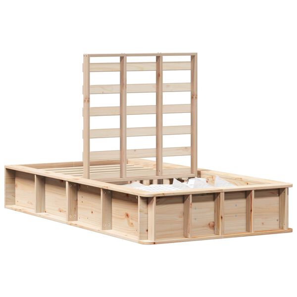 vidaXL Bed Frame Wax Brown 75 x 190 cm Solid Pine Wood