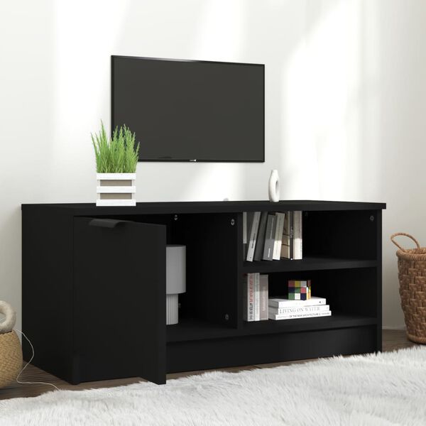 vidaXL TV Cabinet Black 80x35x36.5 cm Engineered Wood