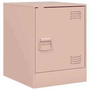 vidaXL Bedside Cabinet Pink 34,5x39x44 cm Steel