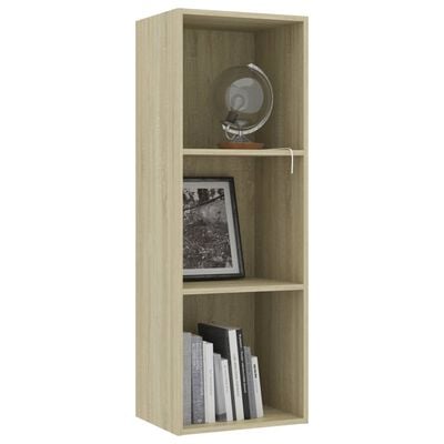 vidaXL 3-Tier Book Cabinet Sonoma Oak 40x30x114 cm Engineered Wood