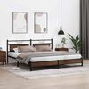 vidaXL Metal Bed Frame without Mattress Brown Oak 200x200 cm