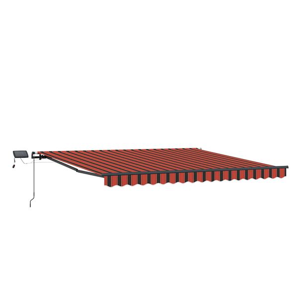 vidaXL Manual Retractable Awning with LED 450x300 cm Orange and Brown
