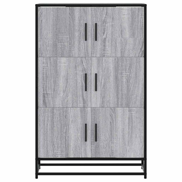 vidaXL Highboard Grey Sonoma 68x35x106.5 cm Engineered Wood and Metal