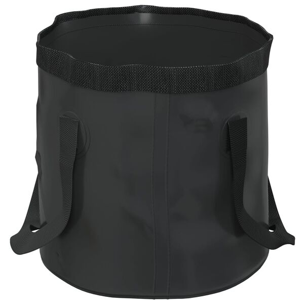 vidaXL Folding Buckets 2 pcs Black 30 L PVC
