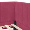 vidaXL Corner Bed Frame with Headboard Wine Red 100 cm x 200 cm Velvet