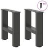 vidaXL Coffee Table Legs Anthracite 2 pcs 30x(30-31) cm Steel