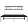 vidaXL Metal Bed Frame without Mattress with Headboard Black 140x200cm