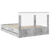 vidaXL Bed Frame with Drawer Concrete Grey 150 x 200 cm Engineer Wood