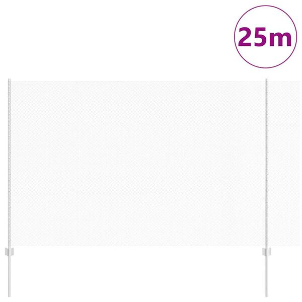 vidaXL Fence with Post Silver 1.6 x 25 m Steel