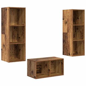 vidaXL TV Cabinet Set Old Wood 37 x 37 x 107 cm Engineered Wood