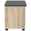vidaXL Hall Bench with Cushion with Shelf Sonoma Oak 60 x 38 x 46 cm