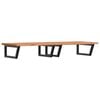 vidaXL Basin Shelf Wall Mounted Steel and Solid Wood Beech